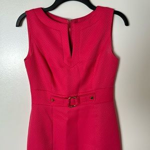 Tahari Rose Pink Square Neck Sleeveless Sheath Dress